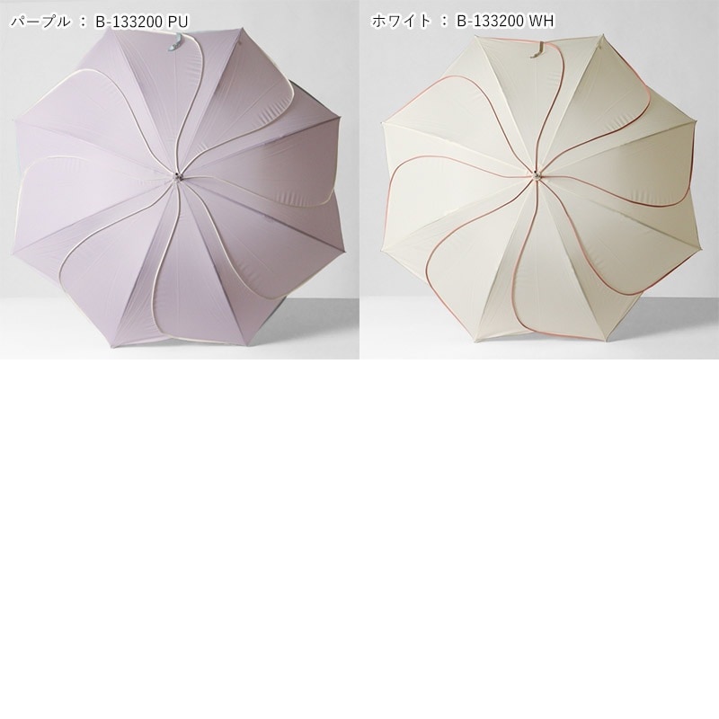 ビコーズ because 雨晴兼用 長傘 58cm バイカラーパイピング Bicolor