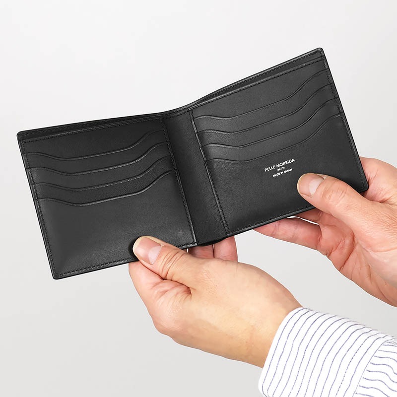 ペッレモルビダ PELLE MORBIDA 二つ折り財布 Barca バルカ メンズ コンパクトウォレット レザー ブラック PMO-BA735 | ブランド [正規取扱店]