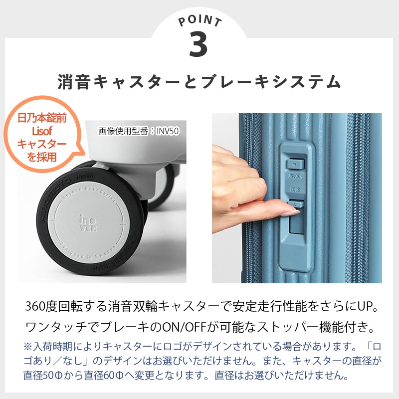 イノベーター innovator スーツケース 62L Mサイズ フロントオープン キャリーケース 4輪 4泊 5泊 INV60 | ブランド [正規取扱店]