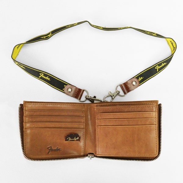 フェンダー Fender 二つ折り財布 モノグラムストラップ ギターピック付き L型ファスナー メンズ レディース レザー 各色 950-702 | ブランド [正規取扱店]