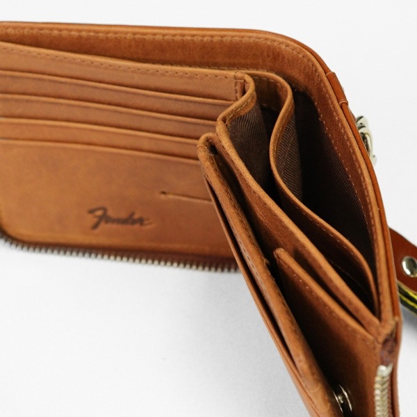 フェンダー Fender 二つ折り財布 モノグラムストラップ ギターピック付き L型ファスナー メンズ レディース レザー 各色 950-702 | ブランド [正規取扱店]