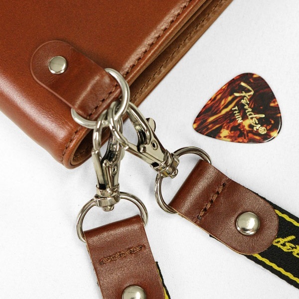 フェンダー Fender 二つ折り財布 モノグラムストラップ ギターピック付き L型ファスナー メンズ レディース レザー 各色 950-702 | ブランド [正規取扱店]