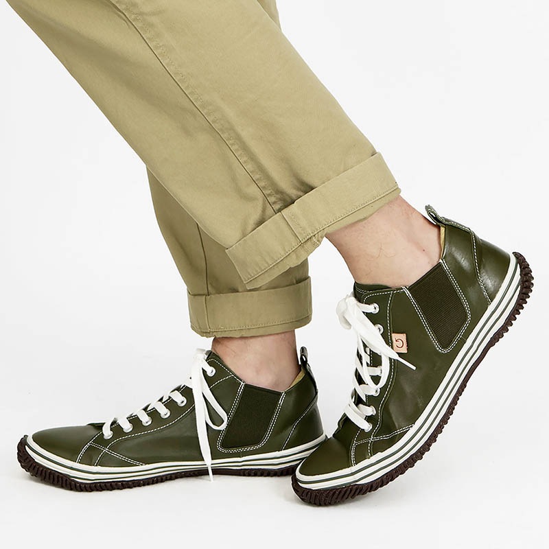 スピングル SPINGLE スニーカー メンズ カンガルーレザー サイドゴア 日本製 靴 シューズ 2026年春夏新作 2026SS カーキ SP-442-102 | ブランド [正規取扱店]