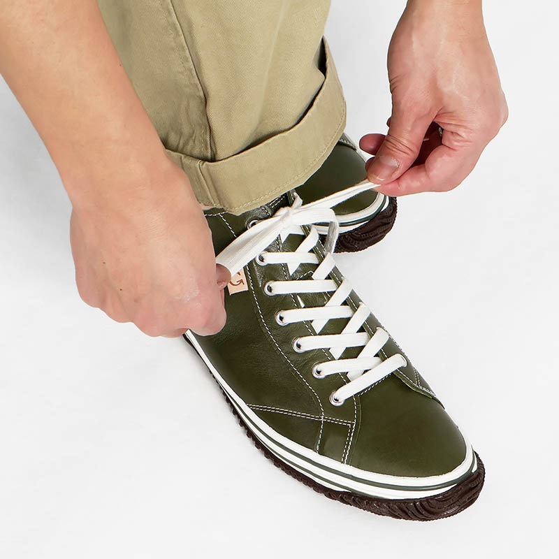 スピングル SPINGLE スニーカー メンズ カンガルーレザー サイドゴア 日本製 靴 シューズ 2026年春夏新作 2026SS カーキ SP-442-102 | ブランド [正規取扱店]