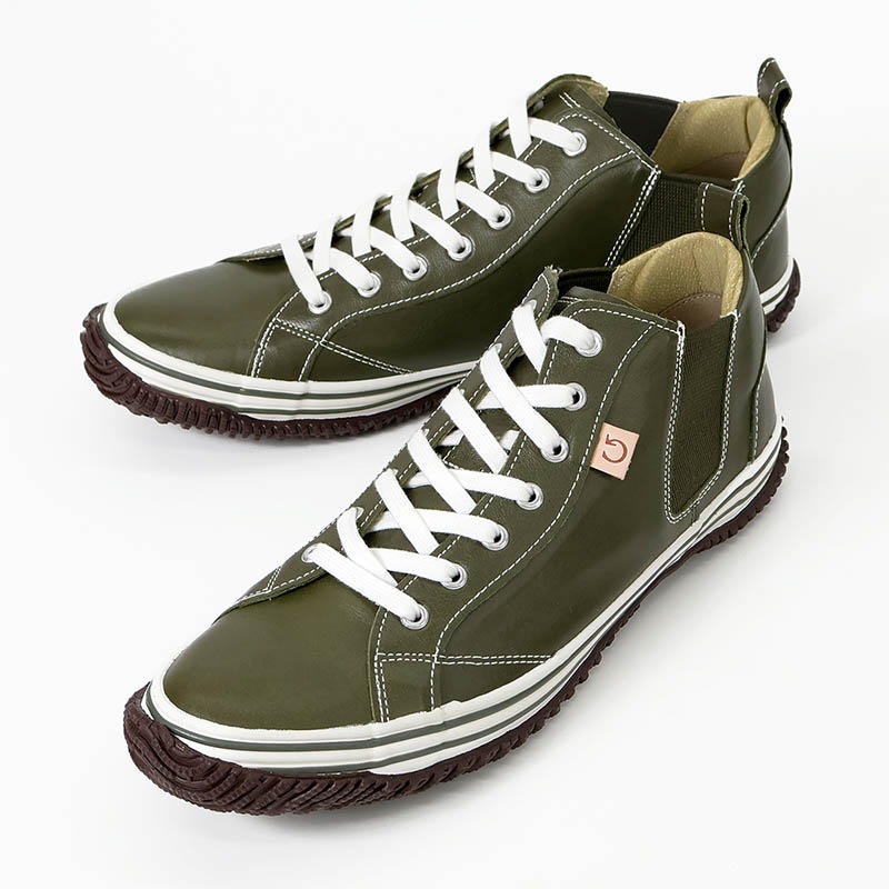 スピングル SPINGLE スニーカー メンズ カンガルーレザー サイドゴア 日本製 靴 シューズ 2026年春夏新作 2026SS カーキ SP-442-102 | ブランド [正規取扱店]