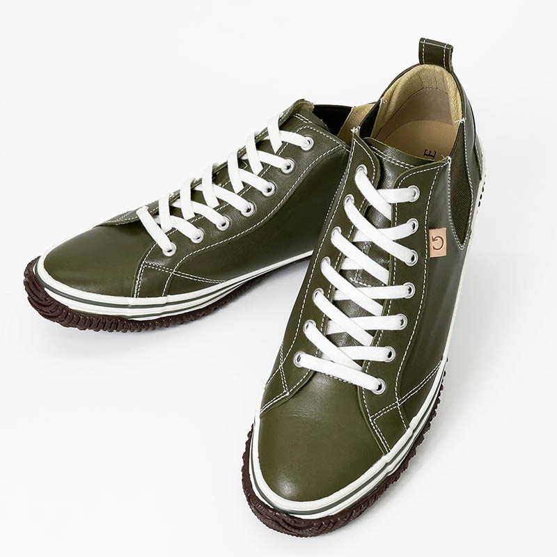 スピングル SPINGLE スニーカー メンズ カンガルーレザー サイドゴア 日本製 靴 シューズ 2026年春夏新作 2026SS カーキ SP-442-102 | ブランド [正規取扱店]