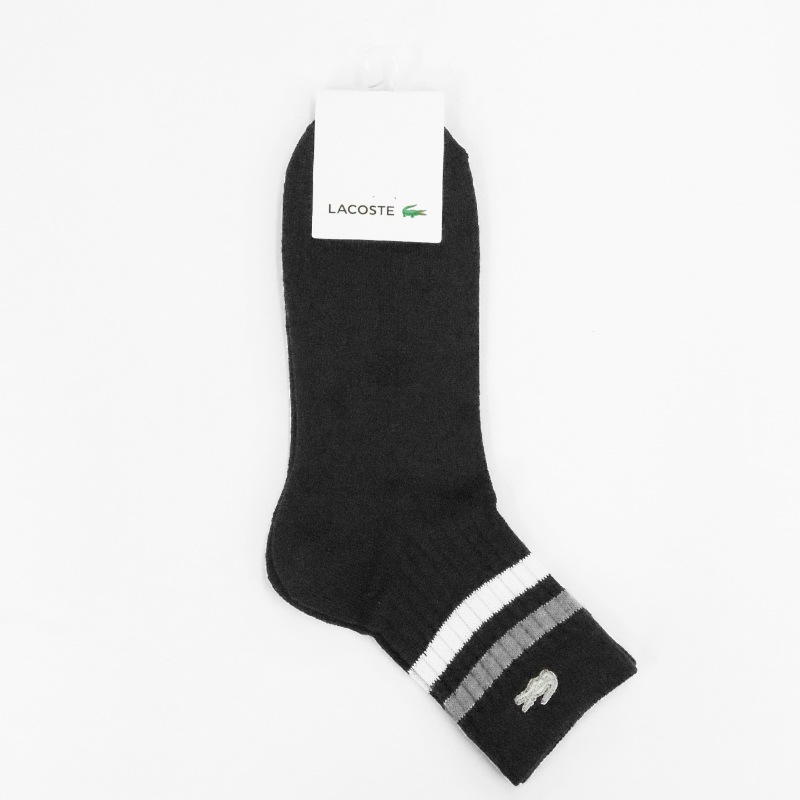 ラコステ LACOSTE ソックス 1足組 ラインドアメリブ ショートソックス 靴下 メンズ ショート丈 スニーカー丈 日本製 リブ ボーダー ロゴ 2026年秋冬 新作 RA458J-99 | ブランド [正規取扱店]