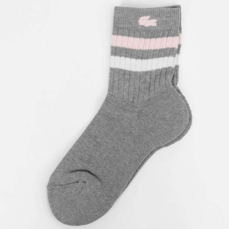 ラコステ LACOSTE ソックス 1足組 ラインドアメリブ ウィメンズ ショートソックス 靴下 レディース ショート丈  スニーカー丈 日本製 リブ ボーダー ロゴ 2026年秋冬 新作 RA464J-99 | ブランド [正規取扱店]