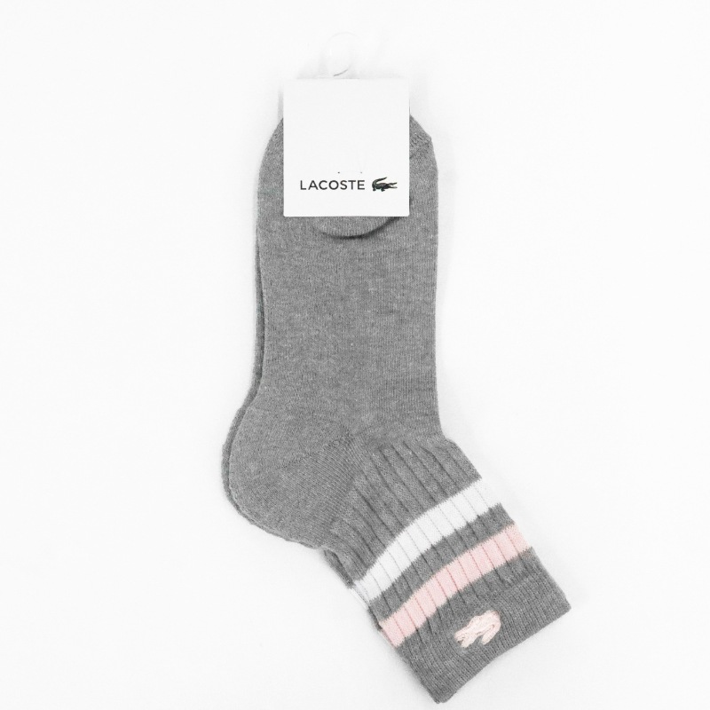 ラコステ LACOSTE ソックス 1足組 ラインドアメリブ ウィメンズ ショートソックス 靴下 レディース ショート丈  スニーカー丈 日本製 リブ ボーダー ロゴ 2026年秋冬 新作 RA464J-99 | ブランド [正規取扱店]