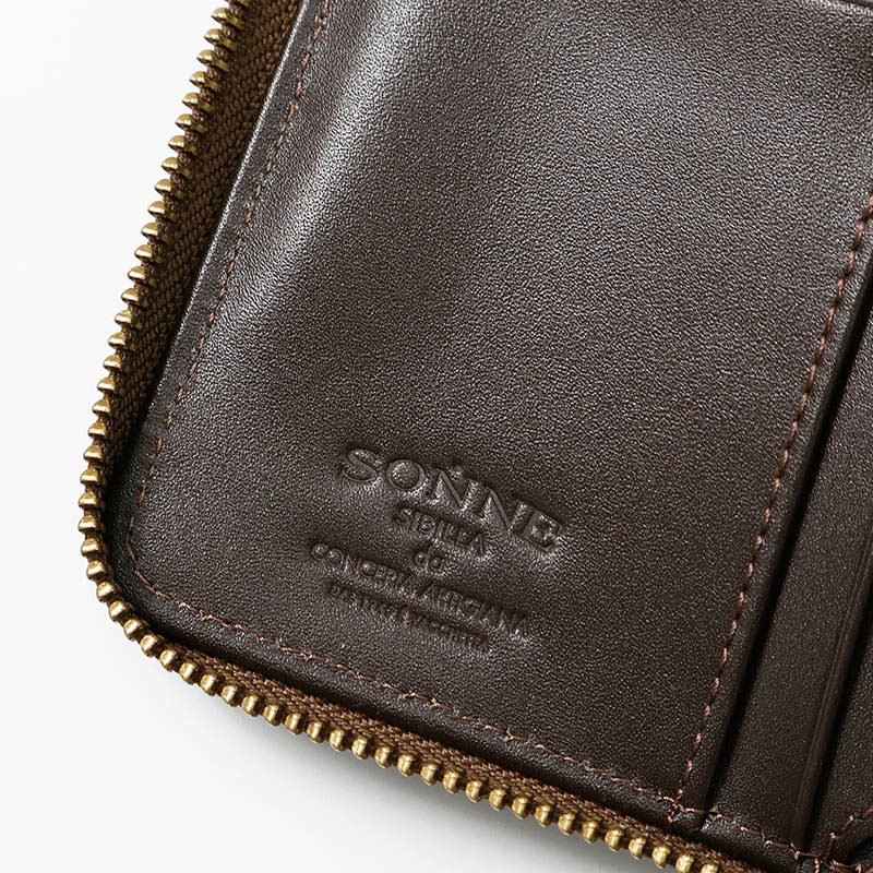 ゾンネ SONNE 二つ折財布 ジップ SIBILLA シビラ メンズ レディース ミニ財布 コンパクトウォレット レザー 各色 SOM002 | ブランド [正規取扱店]