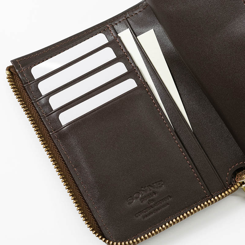 ゾンネ SONNE 二つ折財布 ジップ SIBILLA シビラ メンズ レディース ミニ財布 コンパクトウォレット レザー 各色 SOM002 | ブランド [正規取扱店]