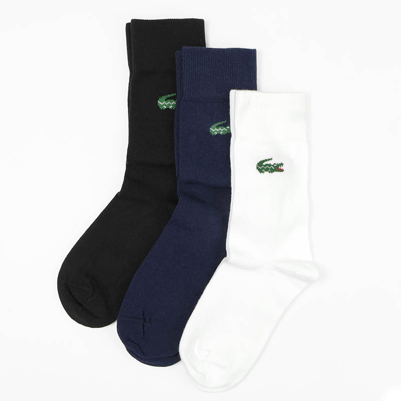 ラコステ LACOSTE ソックス 3足組 ジャージーニットソックス カジュアルソックス スポーツソックス 3足セット 3P 靴下 メンズ レディース クルー丈 ミドルレングス ロゴ 2026年秋冬 新作 RA9247-10 | ブランド [正規取扱店]