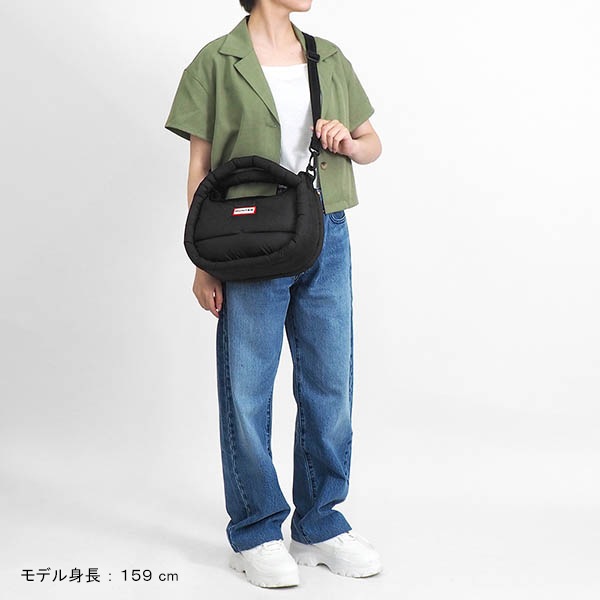 ハンター HUNTER ショルダーバッグ フレイムド パファー ミディ