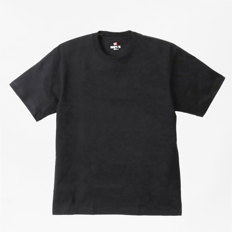 ヘインズ Hanes Tシャツ 半袖 ビーフィーT BEEFY-T クルーネック ヘビーウェイト 丸胴仕様 メンズ レディース トップス  2026SS 無地 S/M/L ブラック HM1-D001 090 | ブランド [正規取扱店]
