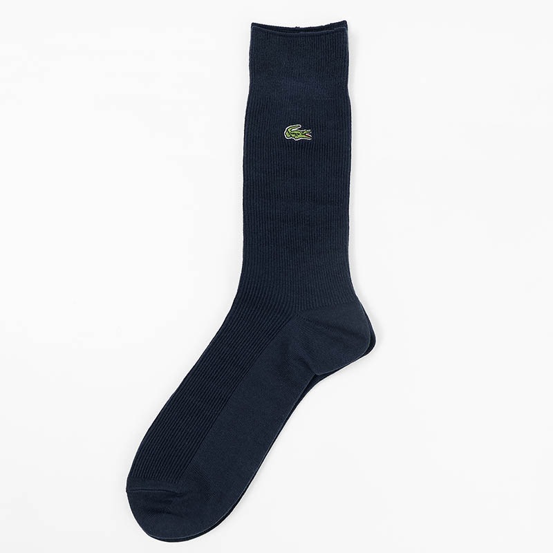 ラコステ LACOSTE ソックス 1足組 クロックエンブレム 1×1 リブニットソックス クルーソックス 靴下 メンズ クルー丈 ミドルレングス 刺繍 日本製 ロゴ 2026年秋冬 新作 RAM901J-99 | ブランド [正規取扱店]