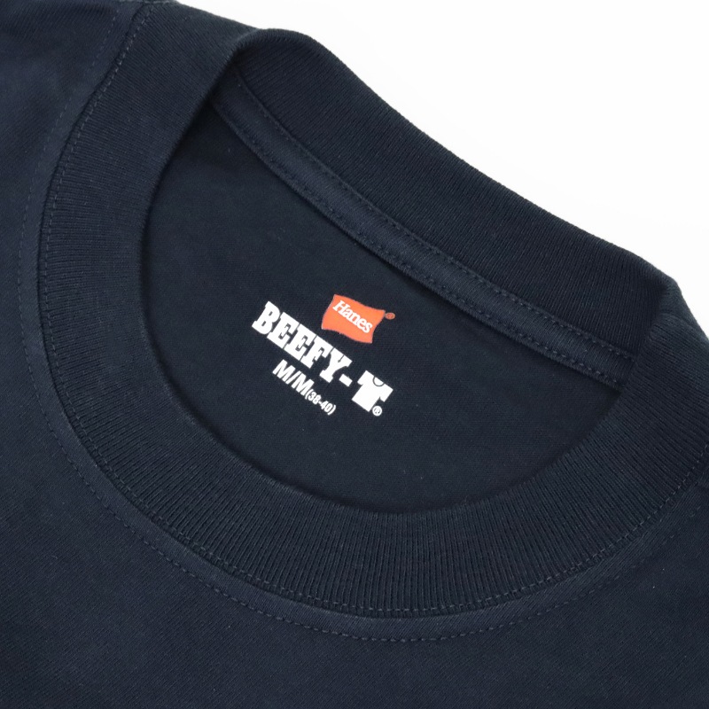 ヘインズ Hanes Tシャツ 半袖 ビーフィーT BEEFY-T クルーネック ヘビーウェイト 丸胴仕様 メンズ レディース トップス  2026SS 無地 S/M/L ネイビー HM1-D001 370 | ブランド [正規取扱店]