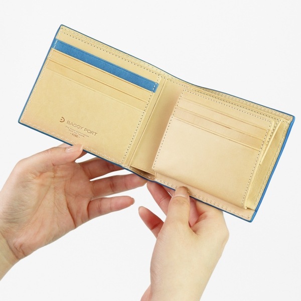 コーアイ KOI 二つ折り財布 藍染レザー メンズ レディース 藍染型押 ペイズリー 札入れ ミニ財布 本革 各色 ZYS-198 | ブランド [正規取扱店]