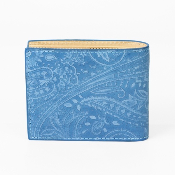 コーアイ KOI 二つ折り財布 藍染レザー メンズ レディース 藍染型押 ペイズリー 札入れ ミニ財布 本革 各色 ZYS-198 | ブランド [正規取扱店]