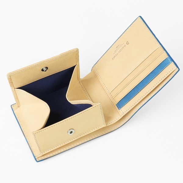 コーアイ KOI 二つ折り財布 藍染レザー メンズ レディース 藍染型押 ペイズリー 札入れ ミニ財布 本革 各色 ZYS-198 | ブランド [正規取扱店]