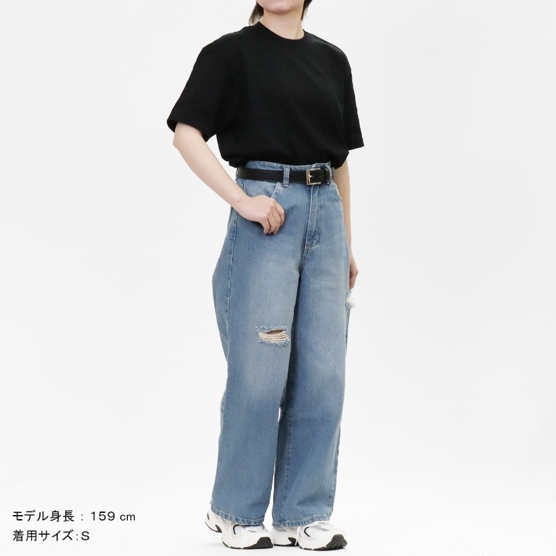 ヘインズ Hanes Tシャツ 半袖 T-SHIRTS KURO クルーネック 丸胴仕様 メンズ レディース トップス  2026SS 無地 S/M/L ブラック HM1-D202 090 | ブランド [正規取扱店]