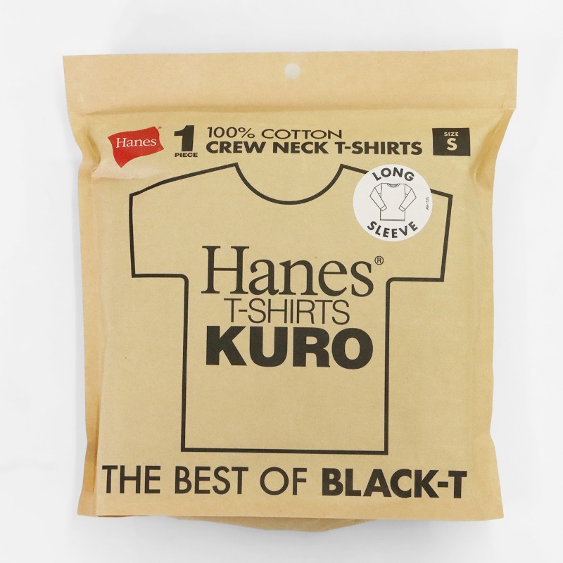 ヘインズ Hanes Tシャツ 長袖 T-SHIRTS KURO ロングスリーブ ロンTクルーネック 丸胴仕様 メンズ レディース トップス  2026SS 無地 S/M/L ブラック HM4-D202 090 | ブランド [正規取扱店]