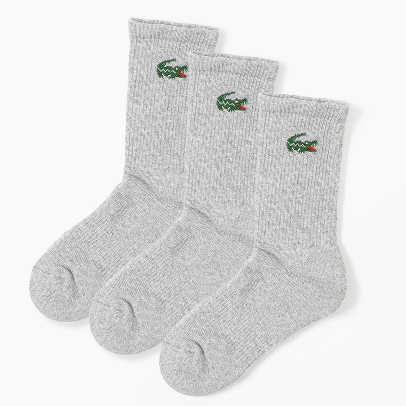 ラコステ LACOSTE ソックス 3足組 ワニロゴジャカード スポーツソックス 3足セット 3P 靴下 メンズ レディース クルー丈 ミドルレングス ロゴ 2026年秋冬 新作 RA9246-10 | ブランド [正規取扱店]