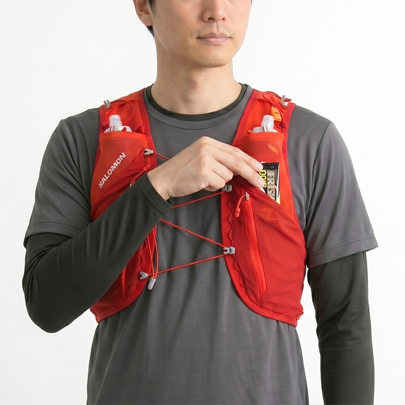 サロモン SALOMON ランニングベスト ユニセックス ADV SKIN 12 SET フラスク付 トレイルランニング リュック ハイドレーションバッグ 2026年春夏新作 2026SS S/M/L 12L LC2464500 | ブランド [正規取扱店]