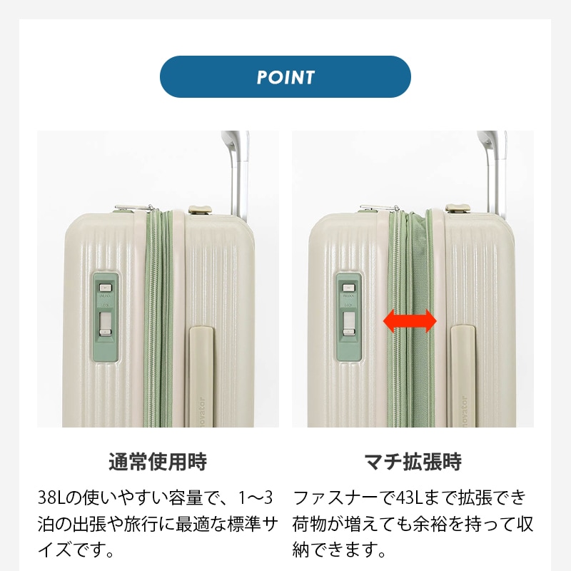 イノベーター innovator スーツケース エキスパンダブル 容量拡張機能