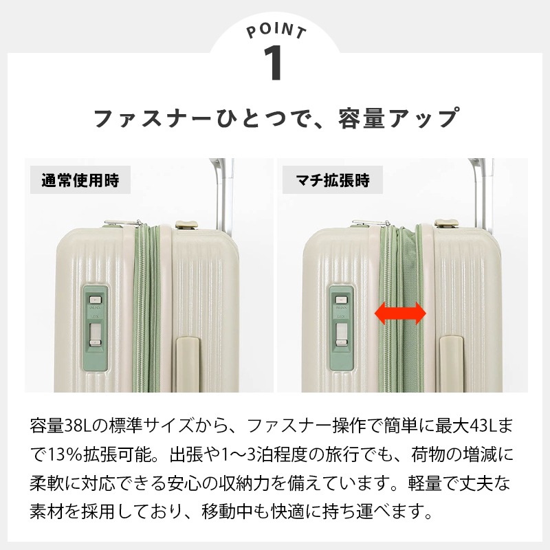 イノベーター innovator スーツケース エキスパンダブル 容量拡張機能