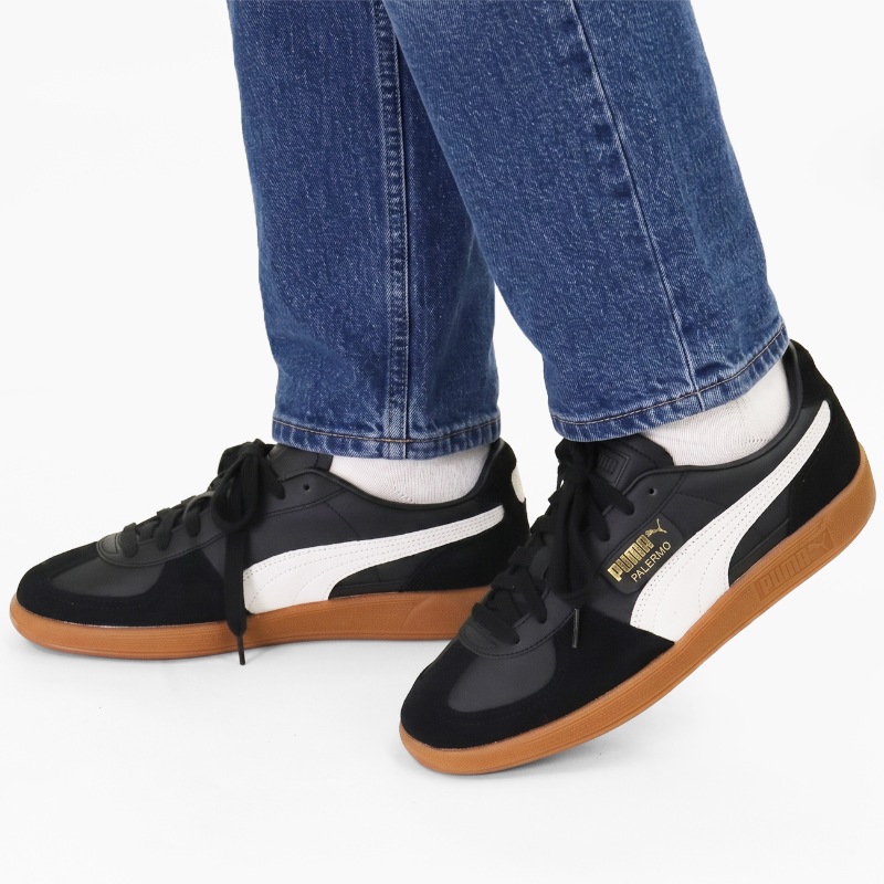 プーマ PUMA スニーカー メンズ PALERMO LTH パレルモ レザー 牛革 靴 軽量 スポーティー 2026FW 新作 プーマブラック 396464 03 PUMA BLACK-FEATHER GRAY-GUM | ブランド [正規取扱店]