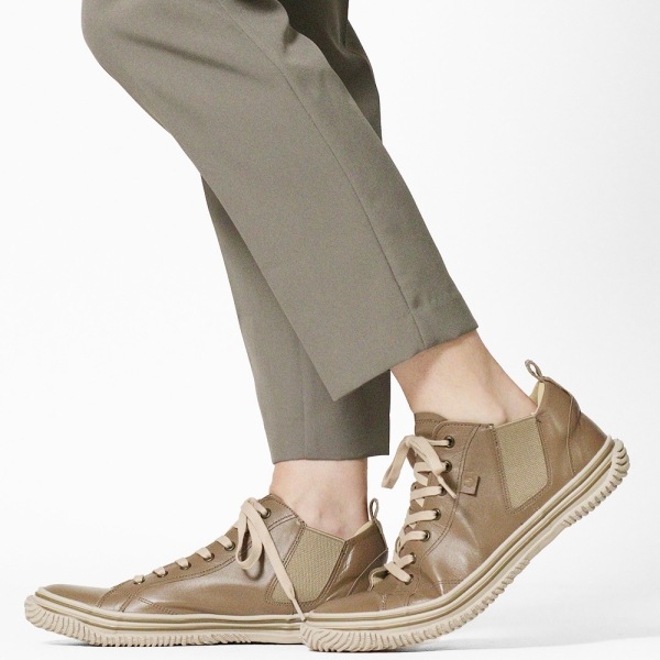 スピングル SPINGLE スニーカー メンズ カンガルーレザー サイドゴア 日本製 靴 シューズ オリーブ グレー SP-442 221 Olive Gray | ブランド [正規取扱店]