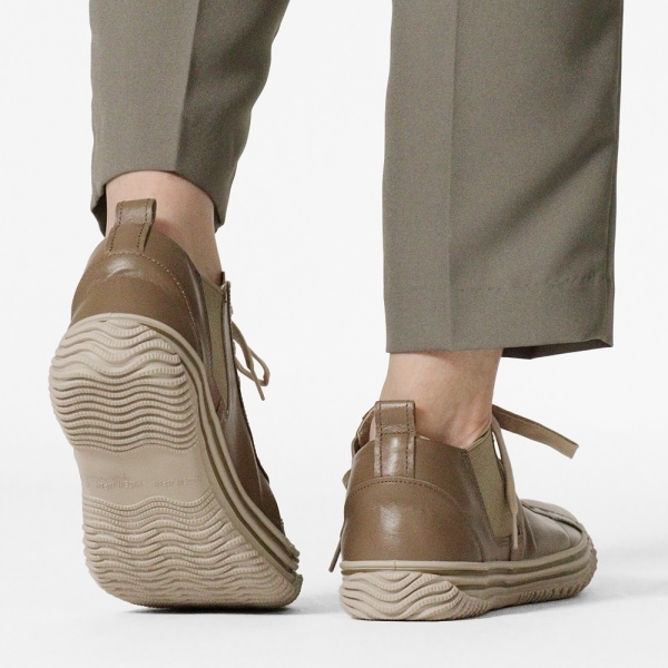 スピングル SPINGLE スニーカー メンズ カンガルーレザー サイドゴア 日本製 靴 シューズ オリーブ グレー SP-442 221 Olive Gray | ブランド [正規取扱店]