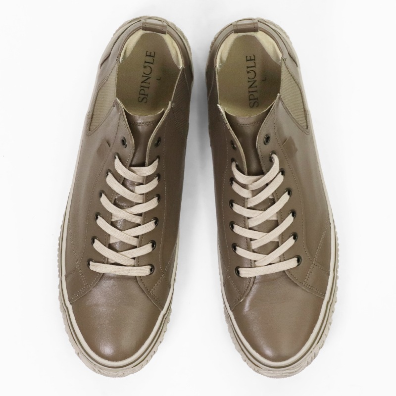 スピングル SPINGLE スニーカー メンズ カンガルーレザー サイドゴア 日本製 靴 シューズ オリーブ グレー SP-442 221 Olive Gray | ブランド [正規取扱店]