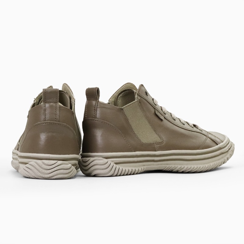 スピングル SPINGLE スニーカー メンズ カンガルーレザー サイドゴア 日本製 靴 シューズ オリーブ グレー SP-442 221 Olive Gray | ブランド [正規取扱店]