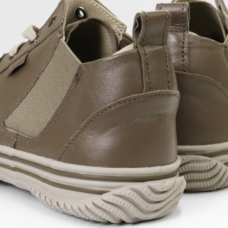 スピングル SPINGLE スニーカー メンズ カンガルーレザー サイドゴア 日本製 靴 シューズ オリーブ グレー SP-442 221 Olive Gray | ブランド [正規取扱店]