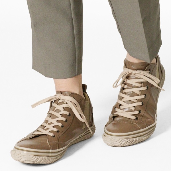 スピングル SPINGLE スニーカー メンズ カンガルーレザー サイドゴア 日本製 靴 シューズ オリーブ グレー SP-442 221 Olive Gray | ブランド [正規取扱店]