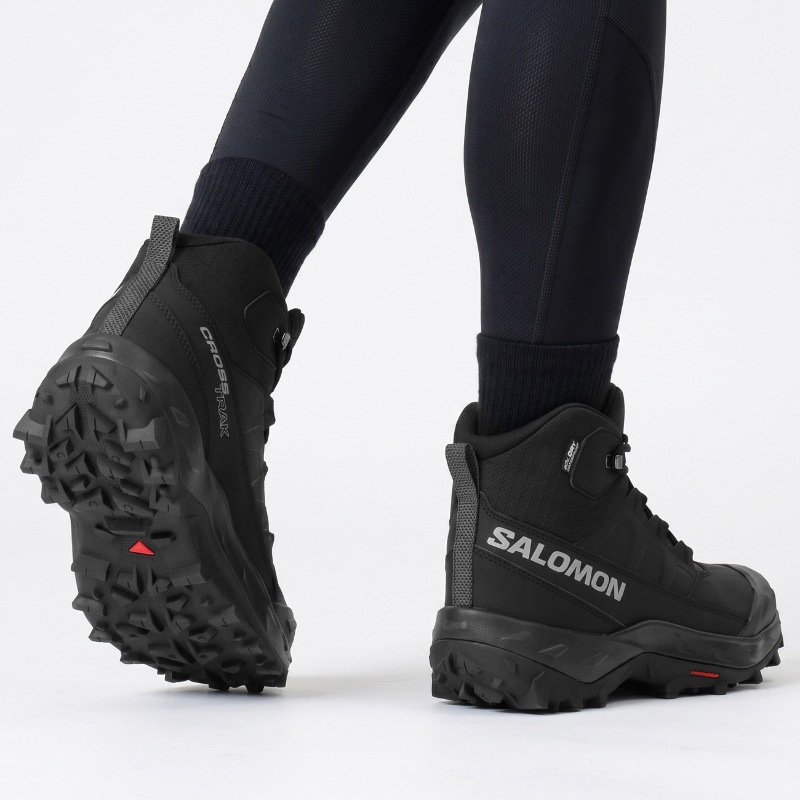 サロモン SALOMON ブーツ メンズ CROSSTRAK WATERPROOF クロストレック ウォータープルーフ ウインターブーツ スノーブーツ 冬 靴 防水 保温 ブラック L47570200 | ブランド [正規取扱店]