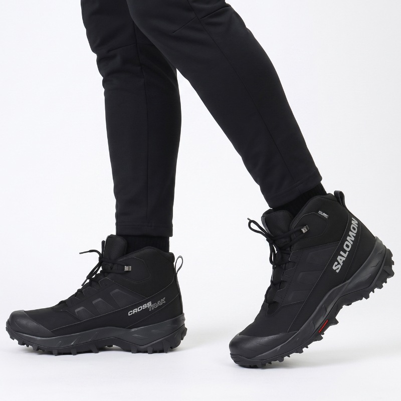 サロモン SALOMON ブーツ メンズ CROSSTRAK WATERPROOF クロストレック ウォータープルーフ ウインターブーツ スノーブーツ 冬 靴 防水 保温 ブラック L47570200 | ブランド [正規取扱店]
