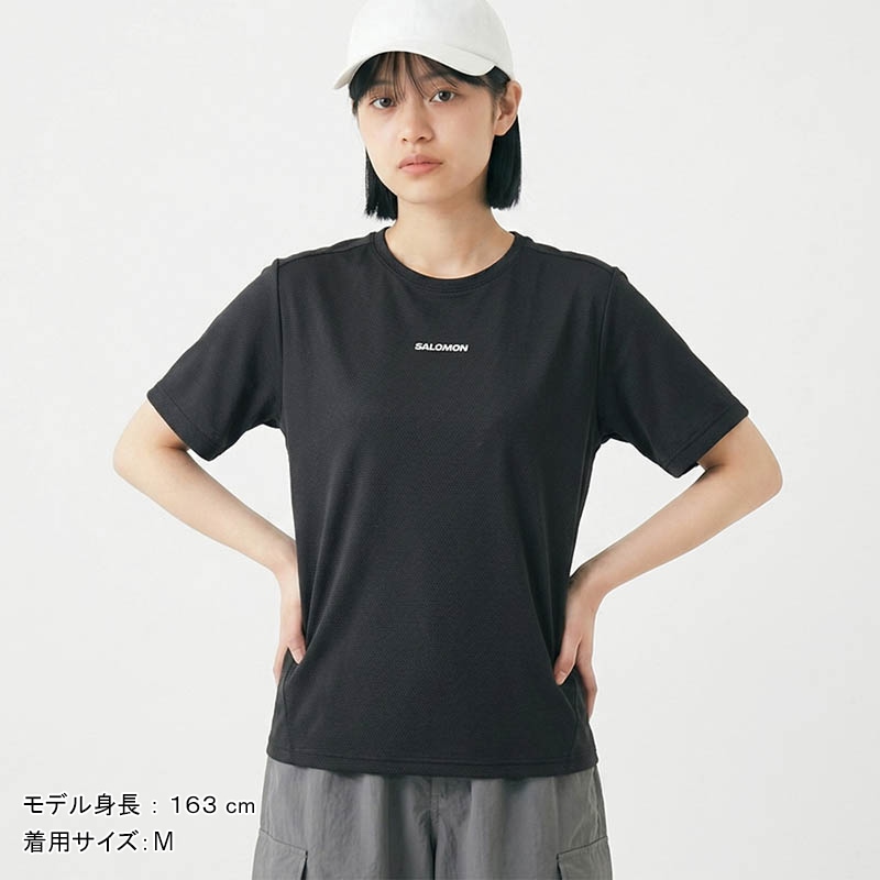 サロモン SALOMON Tシャツ 半袖 SHKout CORE SS TEE W レディース トップス ランニングウェア 2026年春夏新作 2026SS ロゴ XS/S/M ディープブラック LC2425200 | ブランド [正規取扱店]