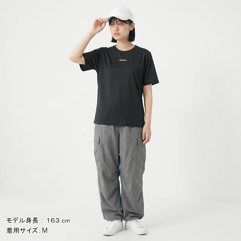 サロモン SALOMON Tシャツ 半袖 SHKout CORE SS TEE W レディース トップス ランニングウェア 2026年春夏新作 2026SS ロゴ XS/S/M ディープブラック LC2425200 | ブランド [正規取扱店]