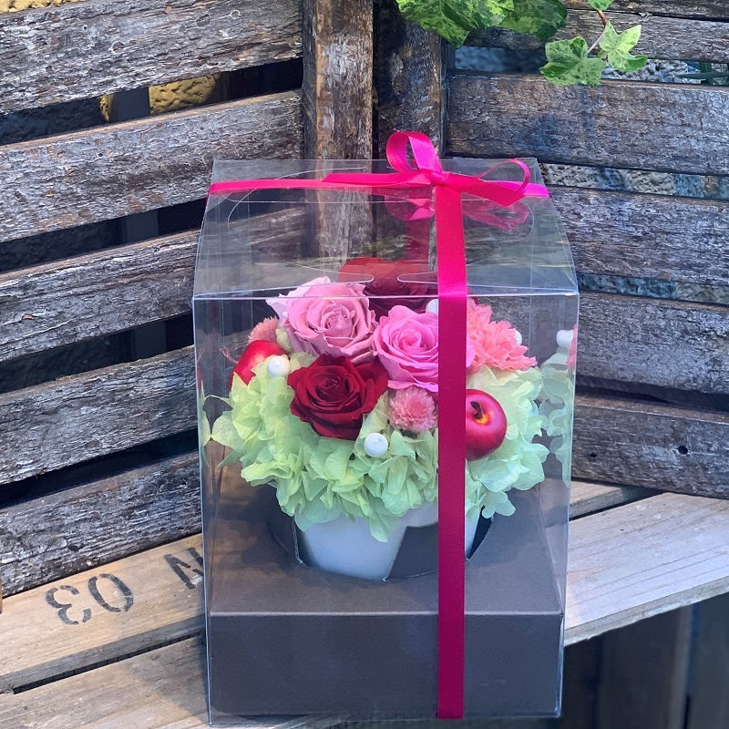 【プリザーブドフラワー】赤＆ピンク