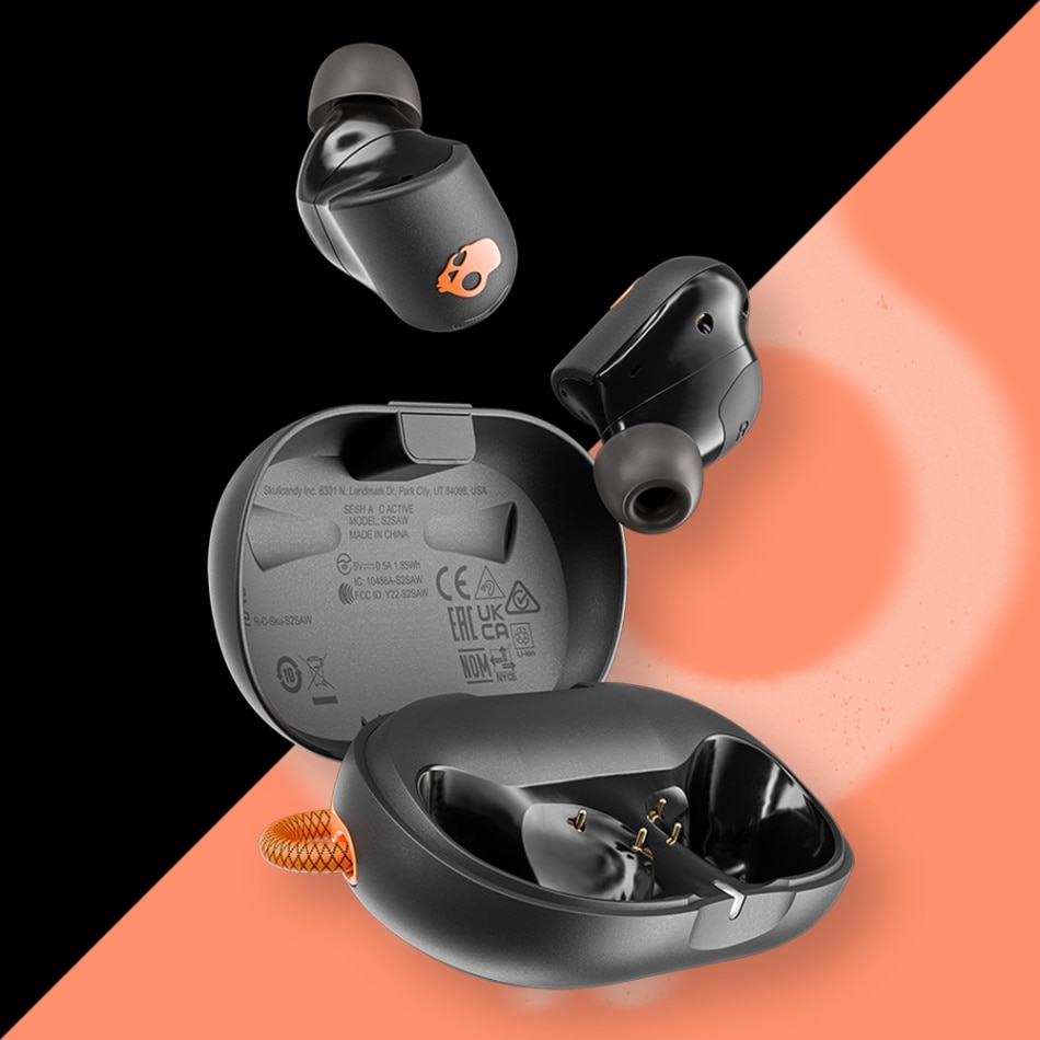 ヘッドフォン/イヤフォン Skullcandy - Skullcandy Sesh ANC Active Black Orange Skullcandy Sesh ANC Active True Wireless In-Ear Headphones