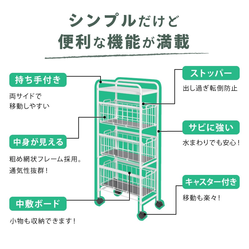 実用的な収納スペース 北欧デザイン スライド キャスター付き 実用的な収納スペース キャスター付き 北欧デザイン スライド