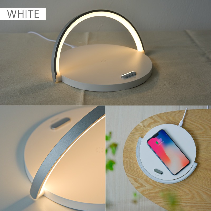 インテリアライト ワイヤレス充電器 (白) インテリアライト ナイトライト ワイヤレス充電器 置くだけ充電 ベッド