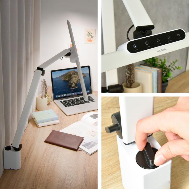 クランプライト LED デスクライト 80cm幅 T字型 オート光センサー搭載