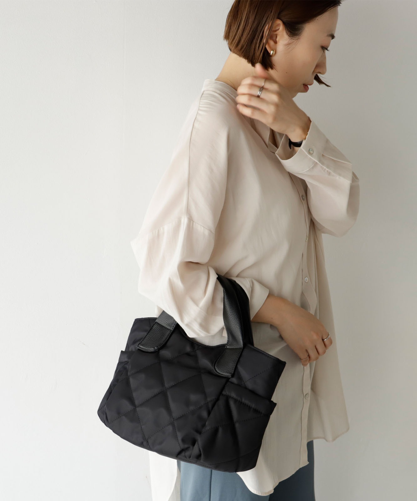 ファミリア ❤︎ナイロンキルティング　バッグ VitaFelice キルティング トートバッグ レディース ナイロン