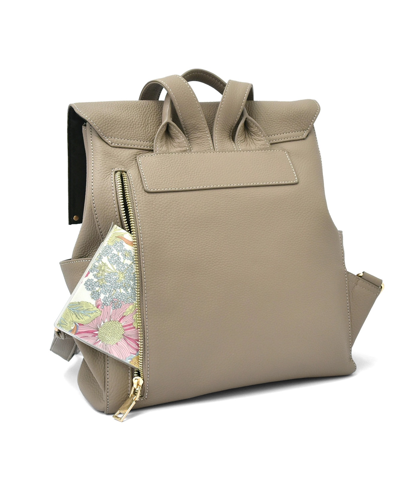 【レア】ヴィンテージ クレージュ 本革 リュックシボ革 フラップ サイドポケット レア】ヴィンテージ クレージュ 本革 リュックシボ革 フラップ