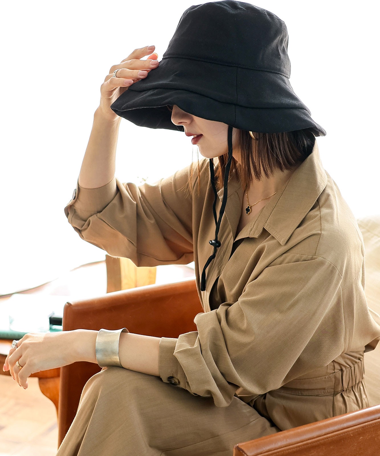 ✨chillnページ✨Malbon レディースセットアップ＋帽子 マルボン Malbon Golf ハット MENTON NYLON BUCKET HAT メンズ M-9151