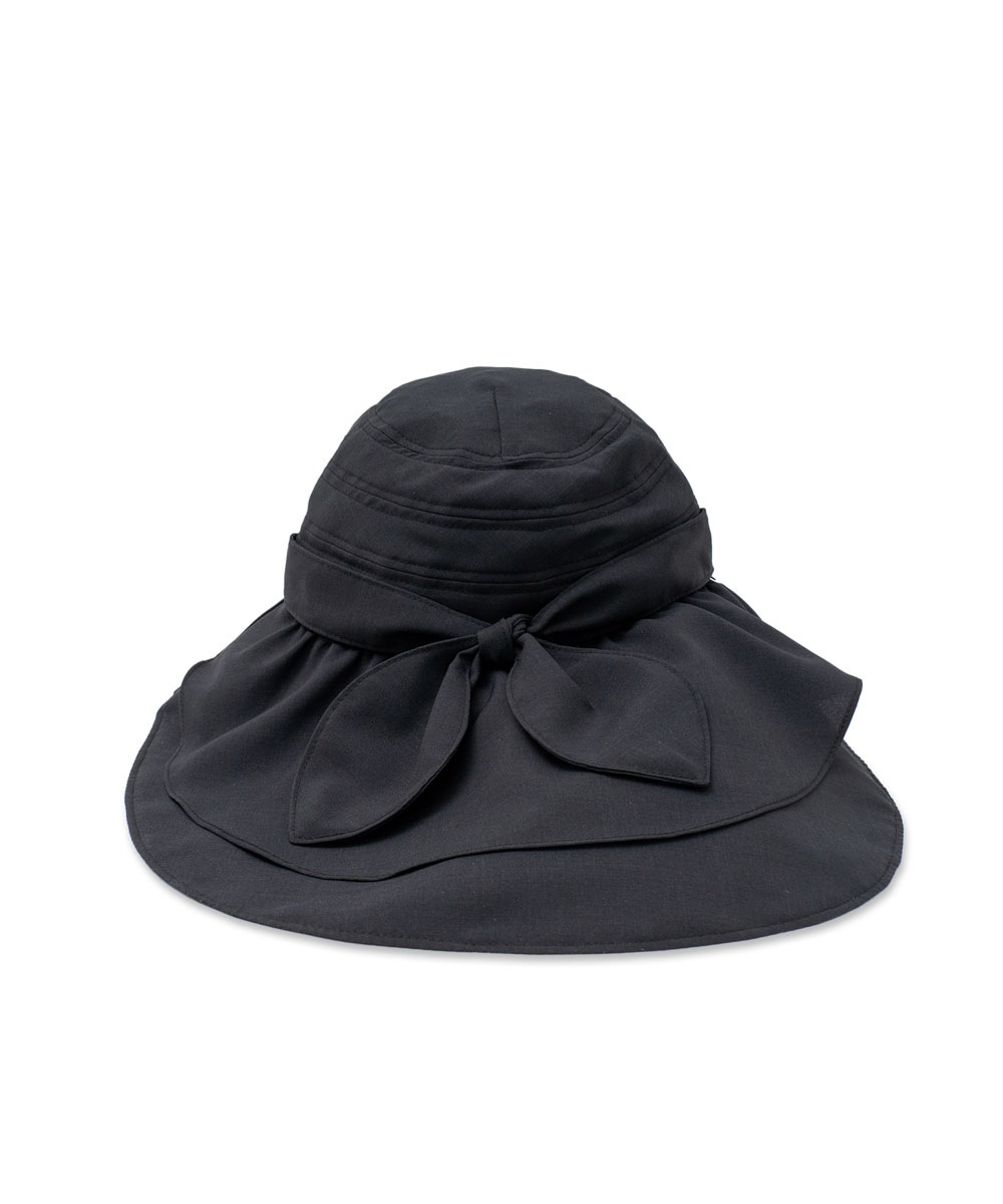 黒いフリルデザインのカジュアルハットワンダフルワールドピコフリル帽子 黒いフリルデザインのカジュアルハットワンダフルワールドピコフリル帽子