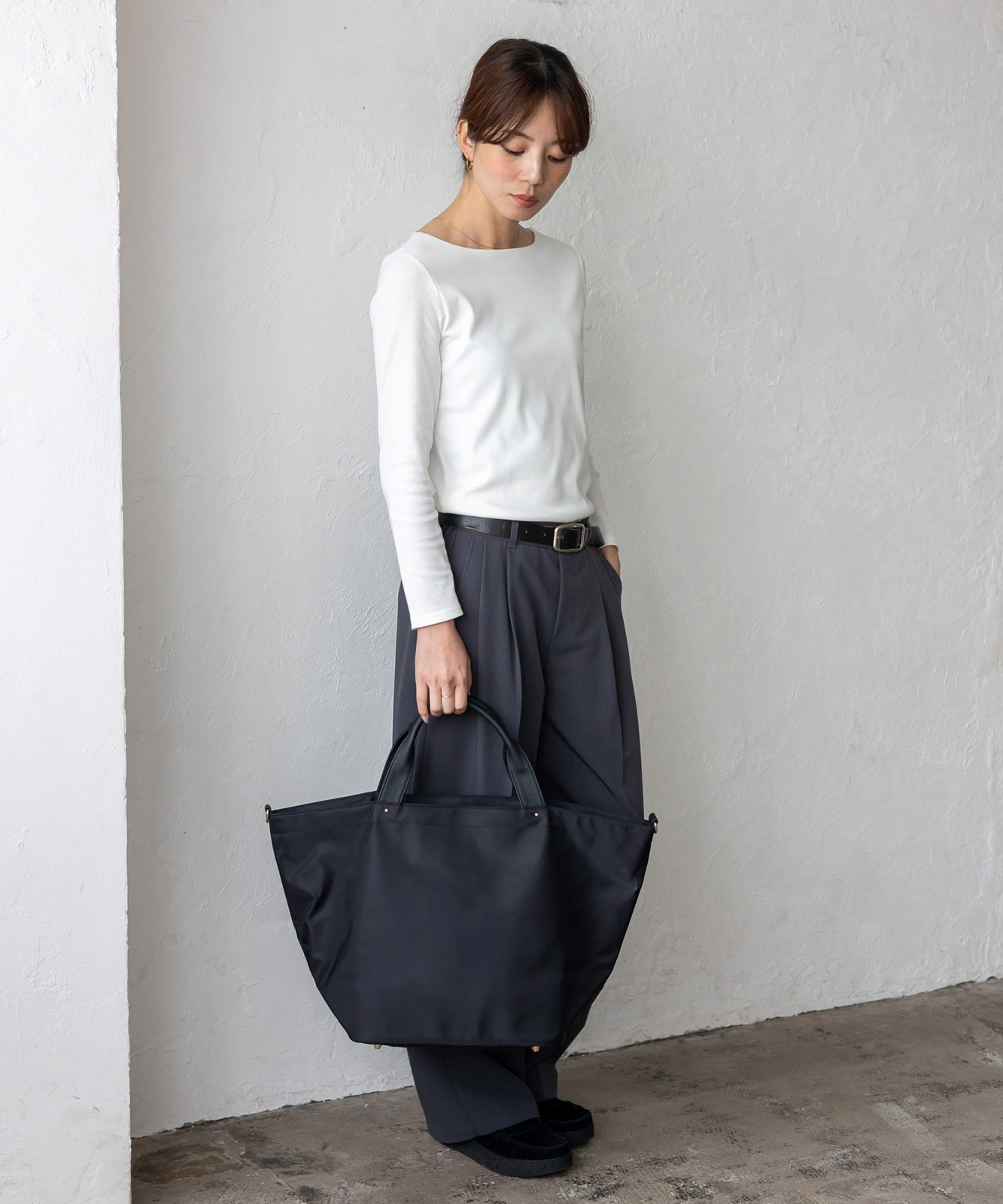 本革ハンドル2wayビッグナイロントートバッグ | バッグ,トートバッグ